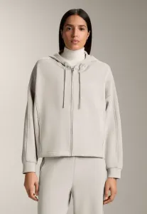 Толстовка на молнии с капюшоном и ребристой отделкой. Oysho, Mottled Beige