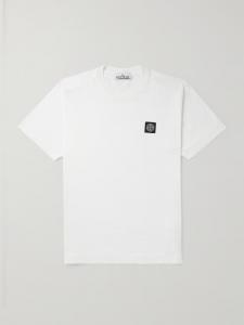 Футболка из хлопкового джерси с логотипом STONE ISLAND, белый