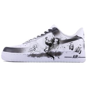 Nike Кроссовки Air Force 1 «Удача и процветание для курицы», износостойкие, низкие, для скейтбординга, мужские, белые
