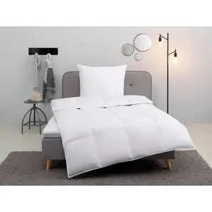 Мое домашнее пуховое одеяло + подушка Cavanelle Одеяло 135x200 см, 155x220 см комплект с подушкой 40x80 или 80x80 см, лето, зима, сделано в Германии My Home, белый