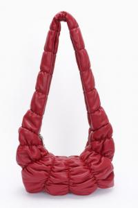 Женская плиссированная сумка через плечо из искусственной кожи FASHNZFAB, Burgundy