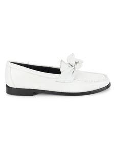Кожаные мокасины с венецианским бантом GH Bass, белый