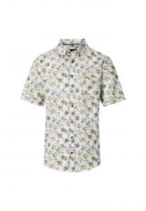 Повседневная рубашка с коротким рукавом и принтом удобная посадка Casamoda, зеленый
