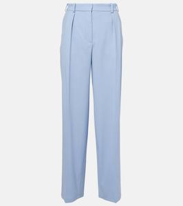 Широкие брюки из шерстяного крепа с пряжкой Joseph, Faded Sky