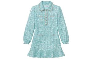 Self-portrait Женское платье с длинным рукавом Self portrait зеленый смешанный цвет