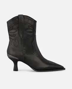 Женские ботильоны на шпильке с вышивкой и застежкой-молнией Alma en Pena, черный