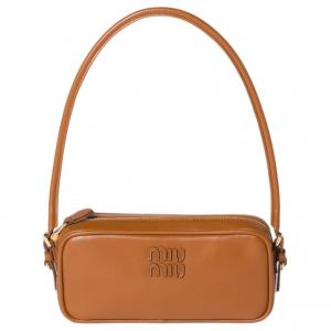 MIU MIU Кожаная сумка через плечо малая женская коньячная