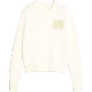 Свитер из мериносовой шерсти с лисьим принтом Maison Kitsuné Maison Kitsune, белый