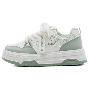 Кроссовки WARRIOR Skateboarding Shoes Women's Low-top Beige/Green, зеленый