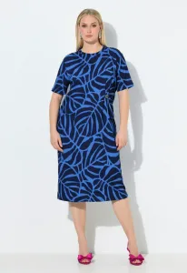 Дневное платье миди blätter rundhals halbarm Ulla Popken, Marine