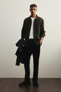 Вельветовые брюки стандартного кроя H&M, черный