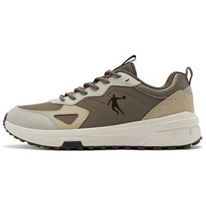 QIAODAN Кроссовки с низким верхом, нескользящие, термо, мужские, бежево-коричневые