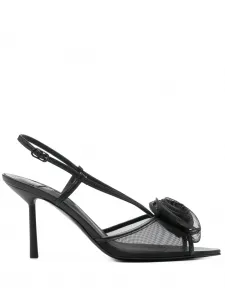 Босоножки с цветочным декором Le Silla, черный