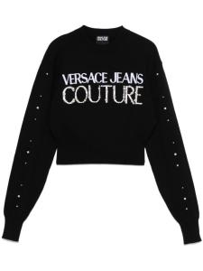 Versace Jeans Couture свитер с искусственным жемчугом, черный