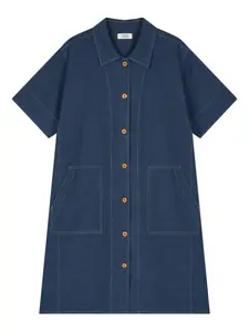 Джинсовое платье на пуговицах Studio Tomboy, синий