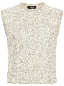 Топ из ткани букле с люрексом Fabiana Filippi, серый