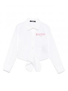 Рубашка с поясом Balmain Kids, белый