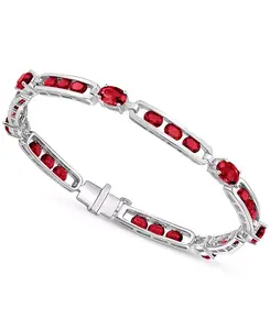 Браслет из синтетических рубинов в стерлинговом серебре (также из синтетического сапфира) Macy'S, ruby