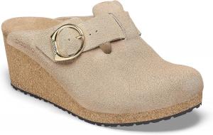 Женские мюли Birkenstock Fanny с пряжкой-кольцом из замшевой кожи, Warm Sand