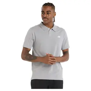 Поло с коротким рукавом New Balance Cotton Pique, серый