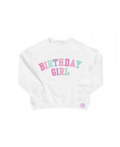 Детская толстовка на день рождения Bits & Bows, White with multicolored letters