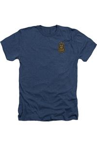 Футболка / футболка Batman Arkham Knight Gotham Badge для взрослых Heather Gildan, темно-синий