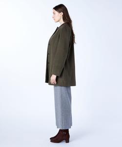 Шерстяное пальто без воротника из бобровой шерсти