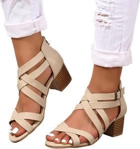 HINDOLA Женские черные босоножки с вырезами, на высоком толстом каблуке, с пряжкой на щиколотке, открытым носком, летние модные босоножки на устойчивом каблуке