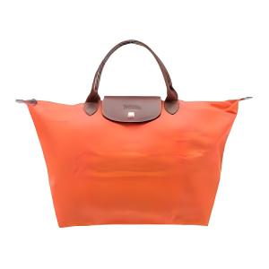 Le Pliage PU Canvas With Leather Trim Dumpling Bag Средняя Сумка Женская Оранжевая LONGCHAMP