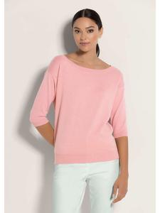 MADELEINE Летний хлопковый свитер с рукавами 3/4 нежно-розового цвета