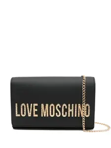 Сумка-клатч с цепочным ремешком и логотипом Love Moschino, черный