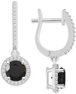 Серьги-Гвоздики с застежкой-галочкой из искусственного пресноводного жемчуга и бриллиантов (1/3 карата) из стерлингового серебра (также из оникса, бирюзы и лабрадорита) Macy'S, onyx