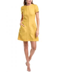 Мини-платье Oscar de la Renta из шерсти и шелка, желтый