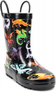 Детские резиновые сапоги Western Chief с ручками для надевания - премиальные водонепроницаемые сапоги для мальчиков и девочек, Dragon