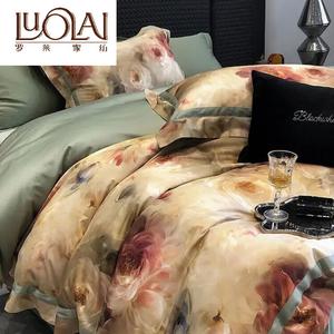 LUOLAI HOME Комплект постельного белья 4 предмета, 220x240 см, пододеяльник