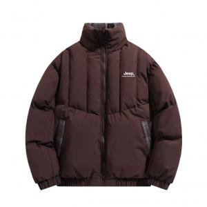 Пуховик Unisex Stand Collar утепленный стеганый Jeep, coffee