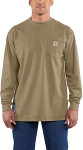 Carhartt мужская огнестойкая футболка Force Cotton с длинным рукавом, Khaki