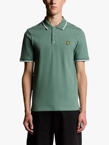 Обычная поло с контрастными деталями Lyle & Scott, Agavegreen/White