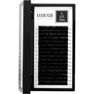 Накладные ресницы Volume Lashes для профессионального наращивания ресниц, объемное наращивание ресниц 10 мм 0,05 D Nanolash