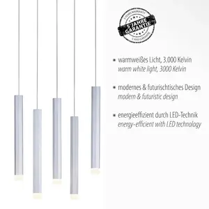 Подвесной светильник BRUNO LED-панель 1 шт. Теплый белый LED Just Light, Aluminiumfarben