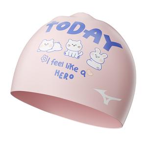 Силиконовая плавательная шапочка для детей Mizuno, розовый