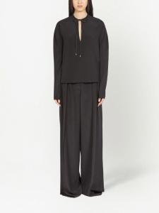 Ferragamo блузка с завязками и длинными рукавами, черный