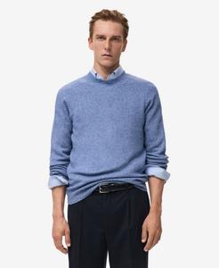 Мужской вязаный свитер из шерстяной смеси MANGO, Blue