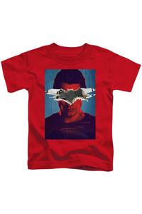 Детская футболка с коротким рукавом «Бэтмен против Супермена» с постером Супермена Gildan, красный