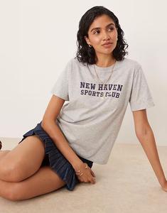 Футболка с принтом серого цвета Gant