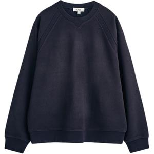COS Мужская толстовка темно-синего цвета с круглым вырезом, средней толщины