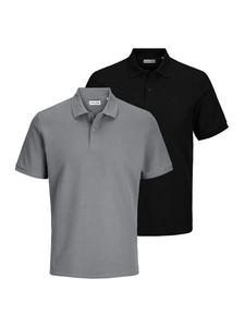 Рубашка-поло Jack & Jones, черный/серый