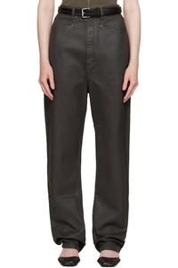 Коричневые джинсы с заниженным шаговым швом LEMAIRE