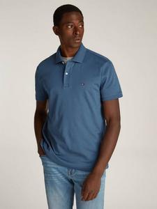 Короткий рукав хлопковая вязаная поло Tommy Hilfiger, Aegean Blue