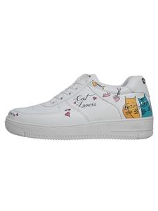Кроссовки на шнуровке Dogo Dice Sneakers - Cat Lovers, белый